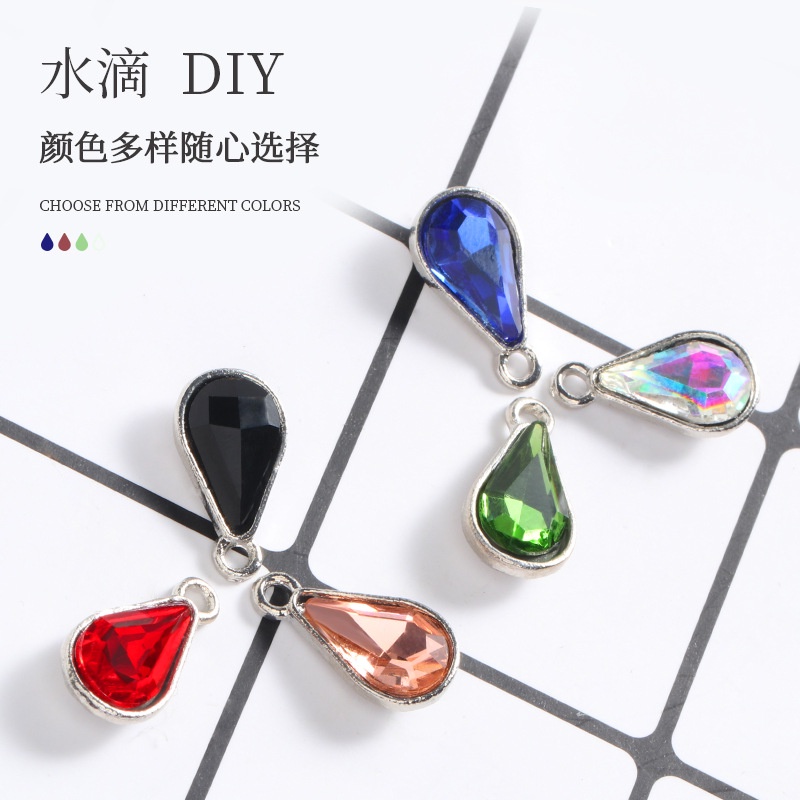 Mặt Dây Chuyền Hình Giọt Nước Đính Đá Pha Lê Diy