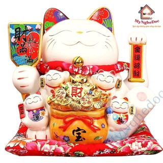 Mèo thần tài vẫy tay niên niên dư hữu, mèo thần tài size lớn 26cm