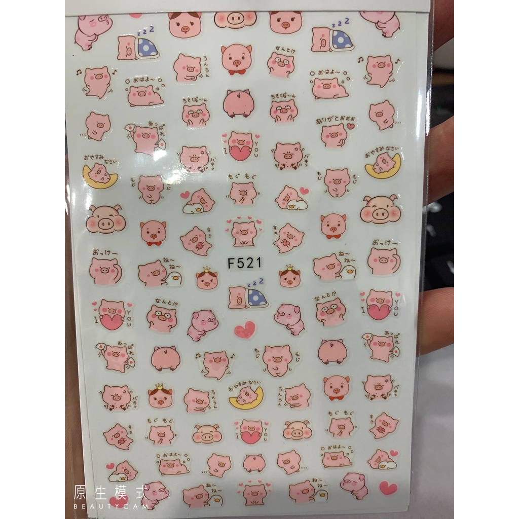 Sticker trang trí nail hoạt hình mã mới