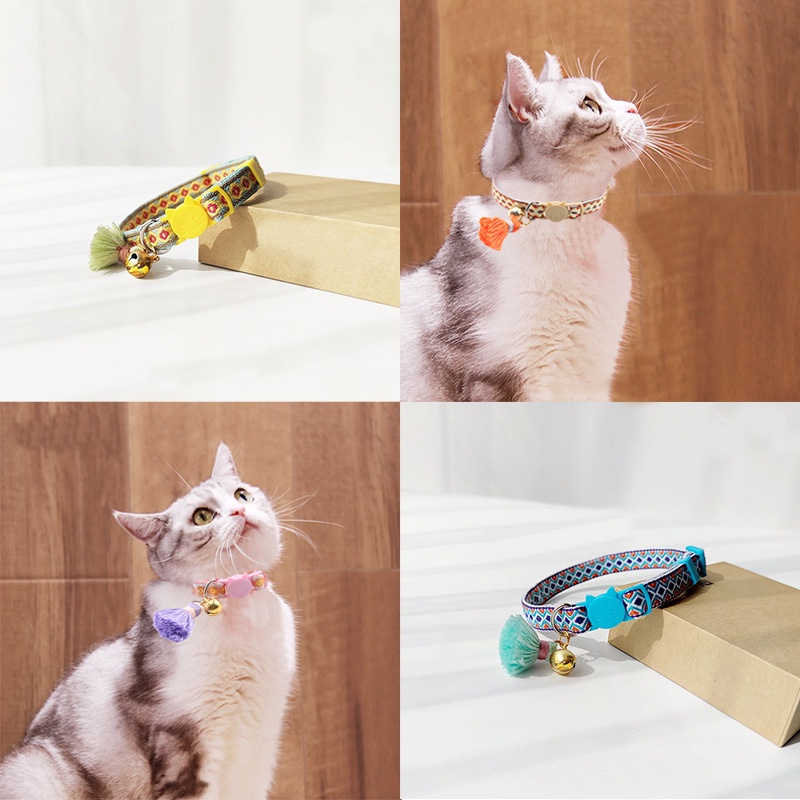 HamshMoc Vòng Cổ Tháo Lắp Nhanh Mặt Chuông Hamsa Cho Mèo