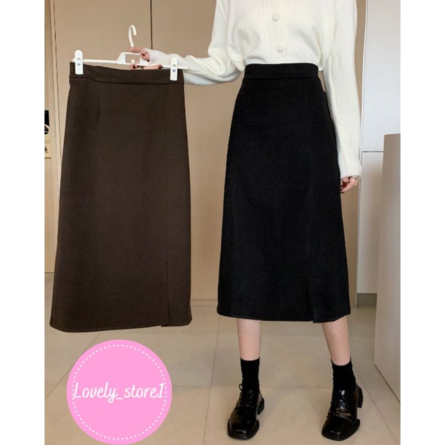 Chân váy dài ullzang qua gối xẻ tà cực xinh