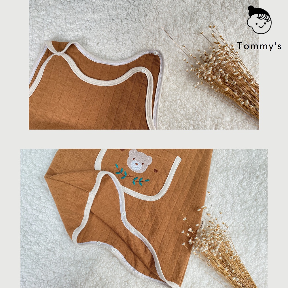 Túi Ngủ Cộc Thêu Gấu Thu Đông Cho Bé Trai Bé Gái TOMMY HOUSE