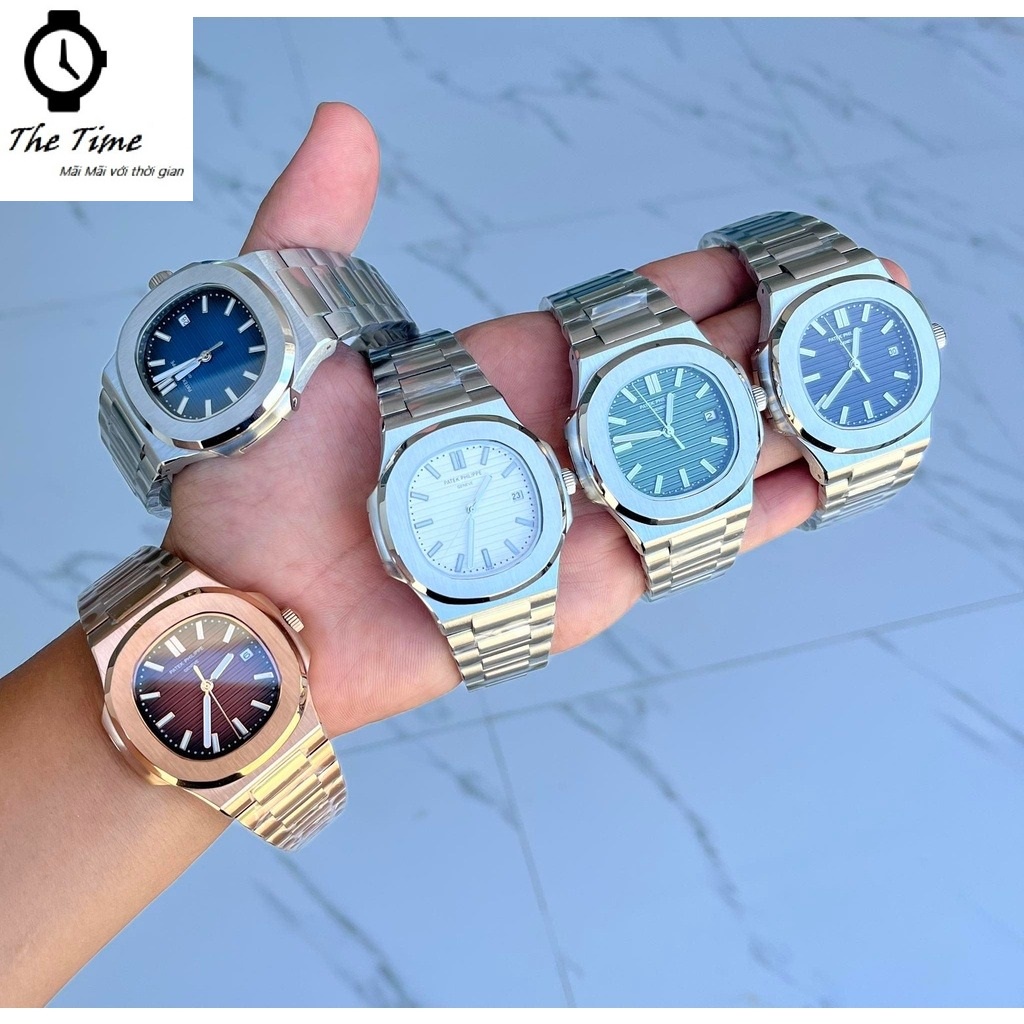 Đồng Hồ Nam PP GENEVE Viền Trơn Máy Cơ Automatic, 41mm Chống Nước 5ATM
