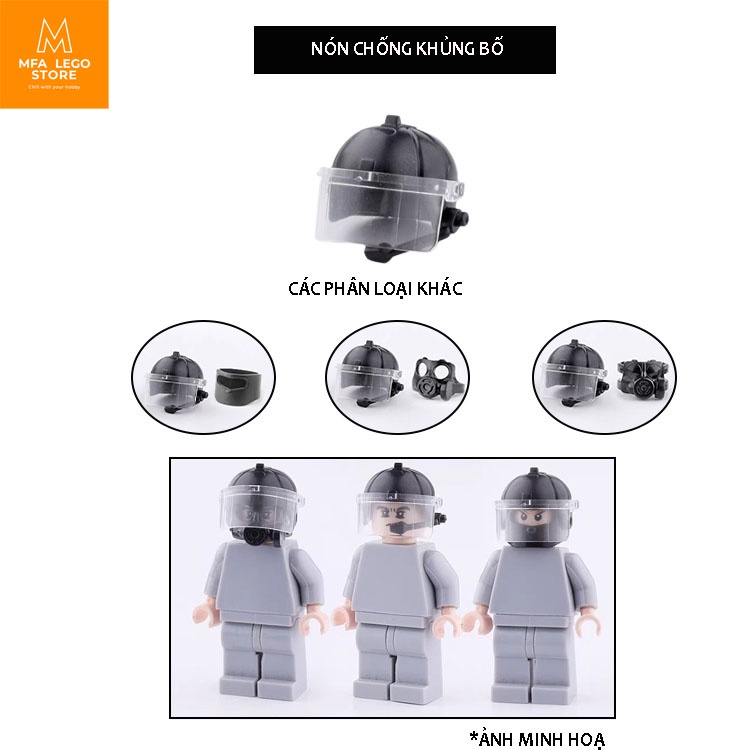 Đồ chơi lắp ráp cho bé , mô hình đồ chơi - Phụ kiện nón bảo hiểm chống khủng bố MFA mô hình STORE