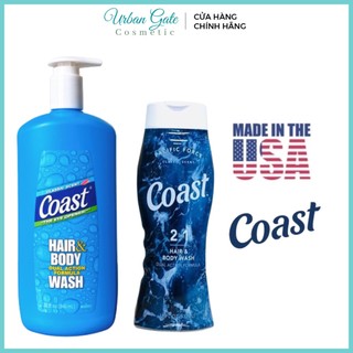 Sữa tắm gội Coast dành cho nam 2IN1 Hair & Body Wash 532ml|946ml  (Mẫu Mới) Gel tắm gội nam