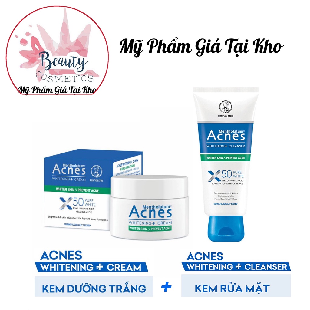 combo Sữa Rửa Mặt và Kem dưỡng da Acnes pure white- 40g