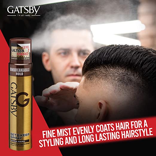 KEO XỊT TẠO KIỂU TÓC SIÊU CỨNG VÀ GIỮ NẾP LÂU GATSBY SET & KEEP SPRAY ULTRA HARD