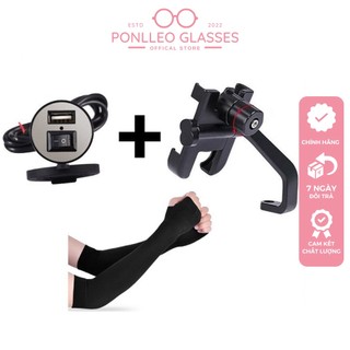 Combo Giá Đỡ Gắn Xe Máy C2 Kèm Sạc Gắn Xe Máy Yuemal Và Găng Tay Chống Nắng Slim ★FREESHIP★ Dành Cho Tài Xế Công Nghệ