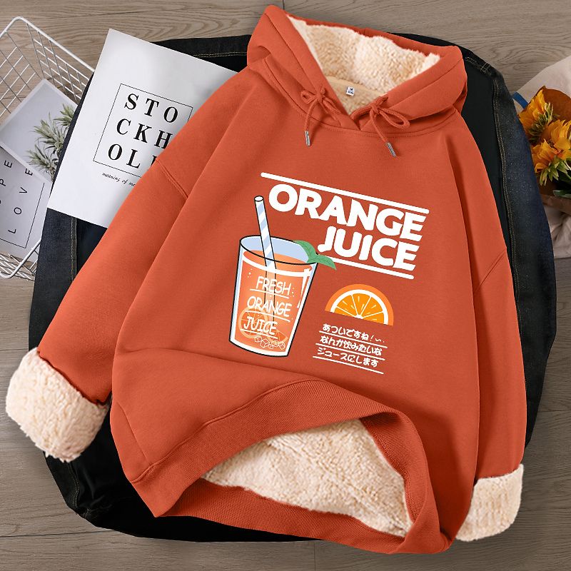 Áo Hoodie Lót Lông Cừu Dày Phong Cách Thu Đông Mới