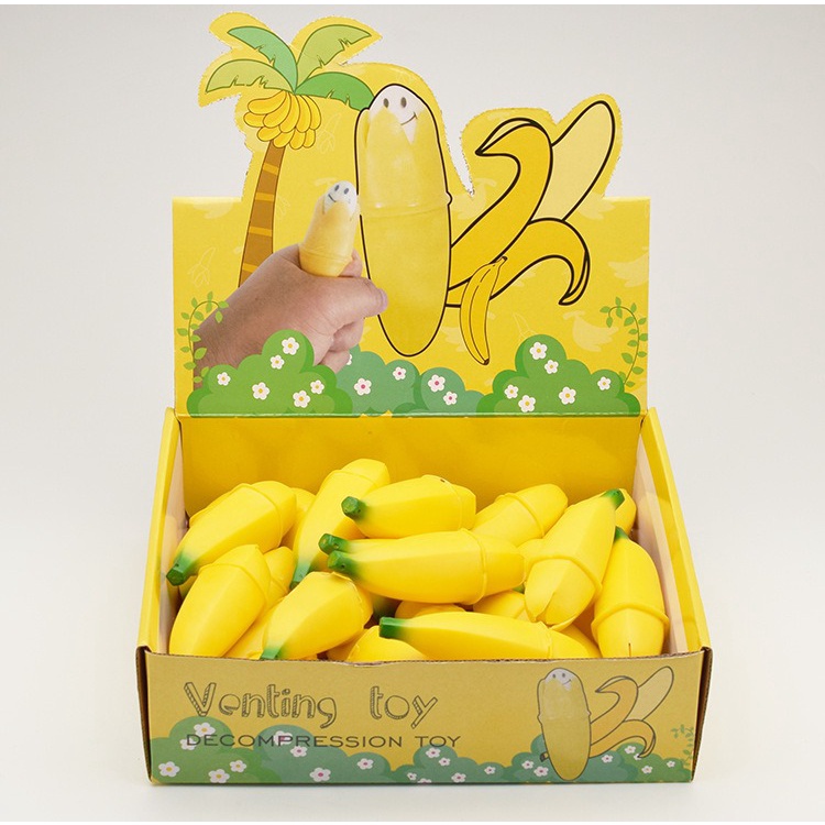 CHUỐI BÓP THÒ MẶT RA squishy quả chúi bóp vui