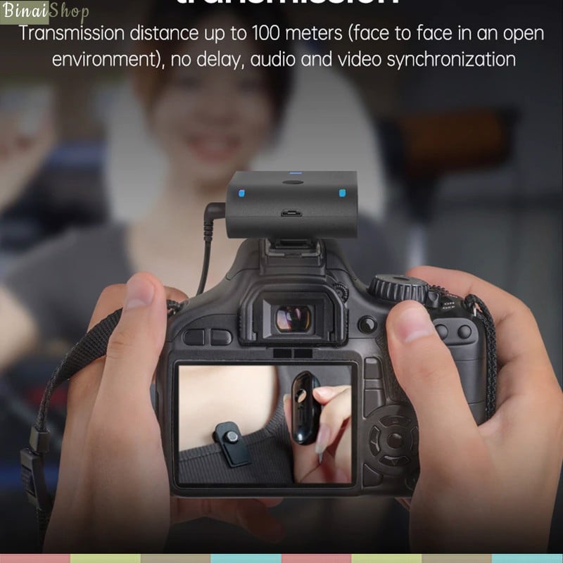 Lensgo 318C II - Micro Cài Áo Không Dây 2.4GHz, Trang Bị Eco, Tích Hợp Sạc RX, Cho Smartphone, Máy Ảnh Máy Quay, Phạm Vi