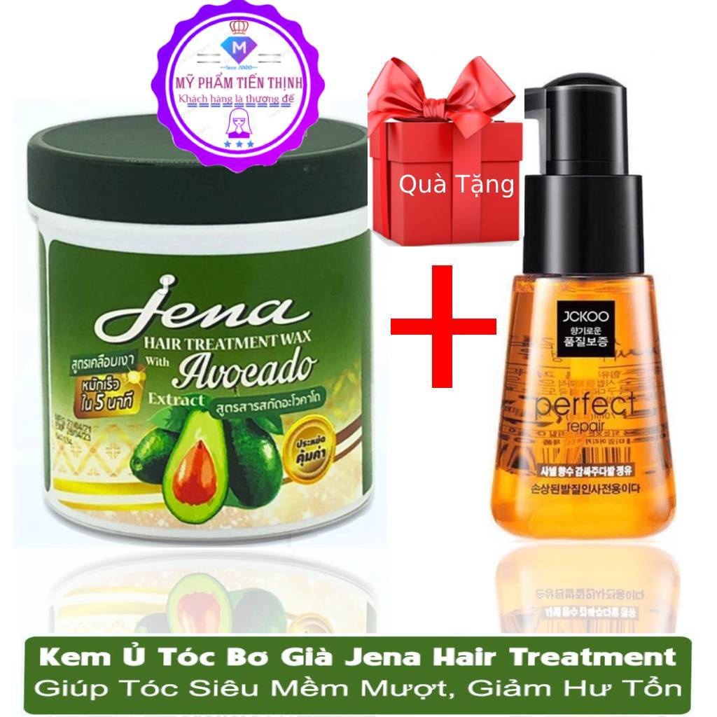 Kem ủ tóc Bơ Jena Avocado Hair Treatment Wax Thái Lan 500ml - Tặng kèm chai  xịt