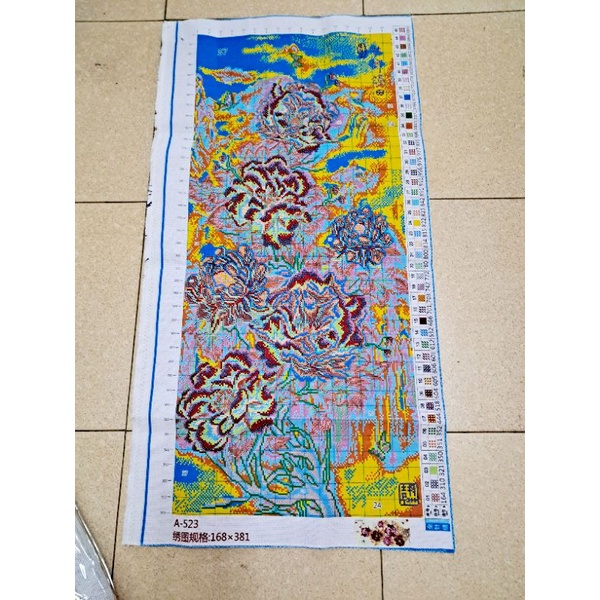 Tranh thêu hoa mẫu đơn A - 523