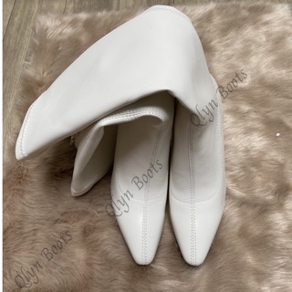 [freeship] bốt đùi màu trắng gót nhọn 7cm