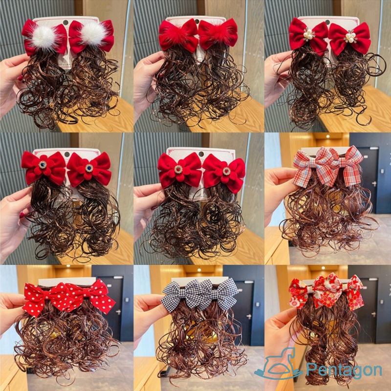 Kẹp Tóc Đính Nơ Phong Cách Trung Hoa Năm Mới Cho Bé Gái