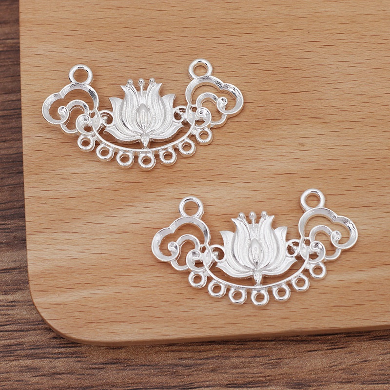 Phiến treo đúc họa tiết sen 22*43mm nguyên liệu làm trâm làm trang sức cổ trang cospaly cổ phụ có màu KC