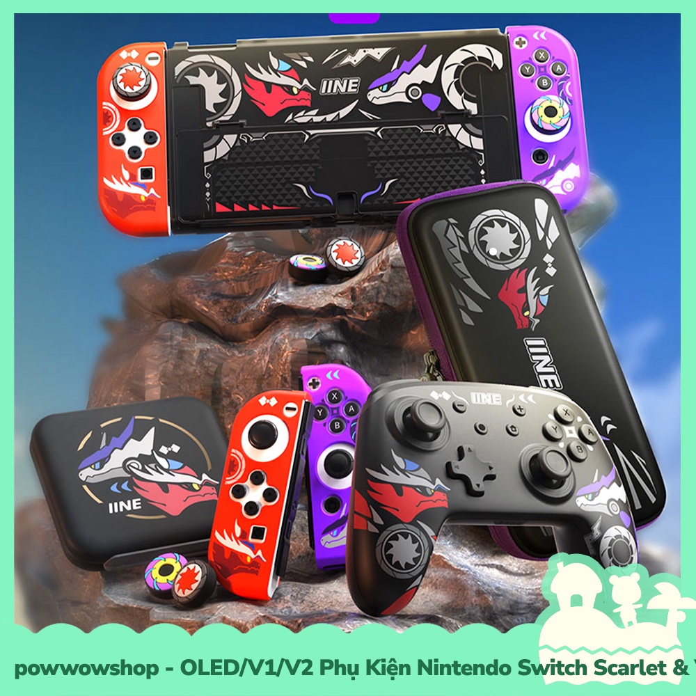 [Sẵn VN - Hỏa Tốc] OLED/V1/V2 Set Phụ Kiện Case Ốp, Hộp Băng, Túi Máy Game Cho Nintendo Switch Scarlet & Violet