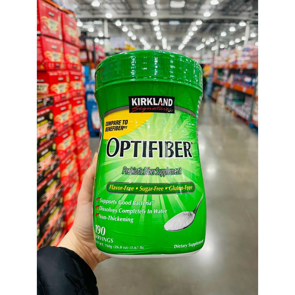 Bột hòa toàn bổ sung chất xơ hỗ trợ tiêu hóa Kirkland Signature Optifiber không đường 190 muỗng - Hàng Mỹ