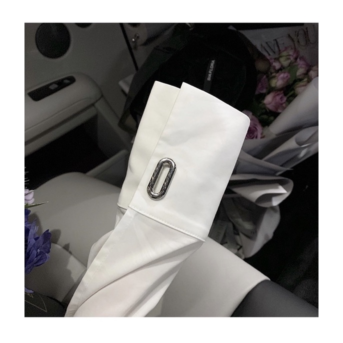 SET ÁO SƠ MI CROPTOP CHÂN VÁY CHỮ A ĐÍNH KIM LOẠI