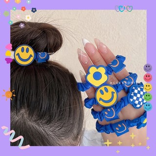 Dây thun /scrunchies cột tóc tổng hợp 💙 đính Charm tone Xanh Coban 💙