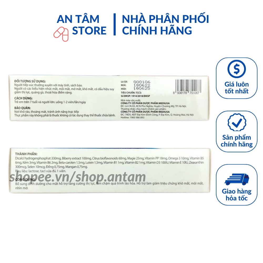 Viên uống bổ mắt Lutidin Ultra  Bổ sung dinh dưỡng cho mắt