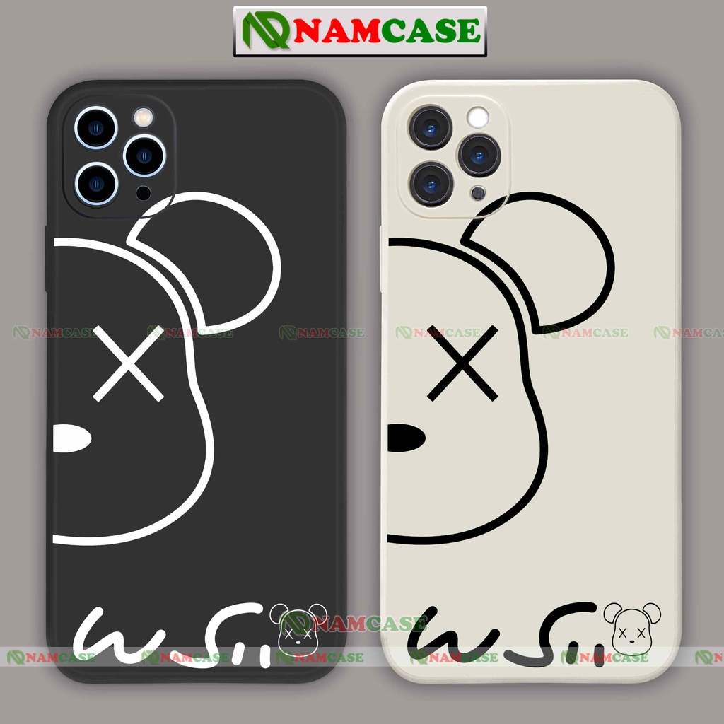 Ốp lưng điện thoại iPhone Kaws cạnh viền vuông silicon dẻo bảo vệ camera ip 6/6s/7/8/X/XS/XR/11/12/13/14 Pro Plus Max