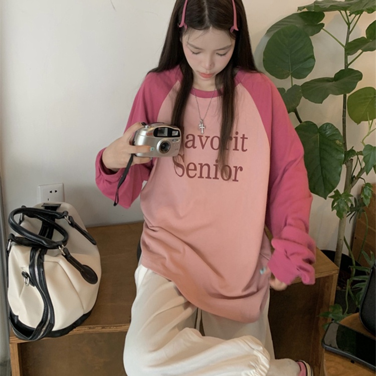 Áo SUXI tay dài dáng rộng phối màu tương phản trẻ trung hợp thời trang cho bạn gái