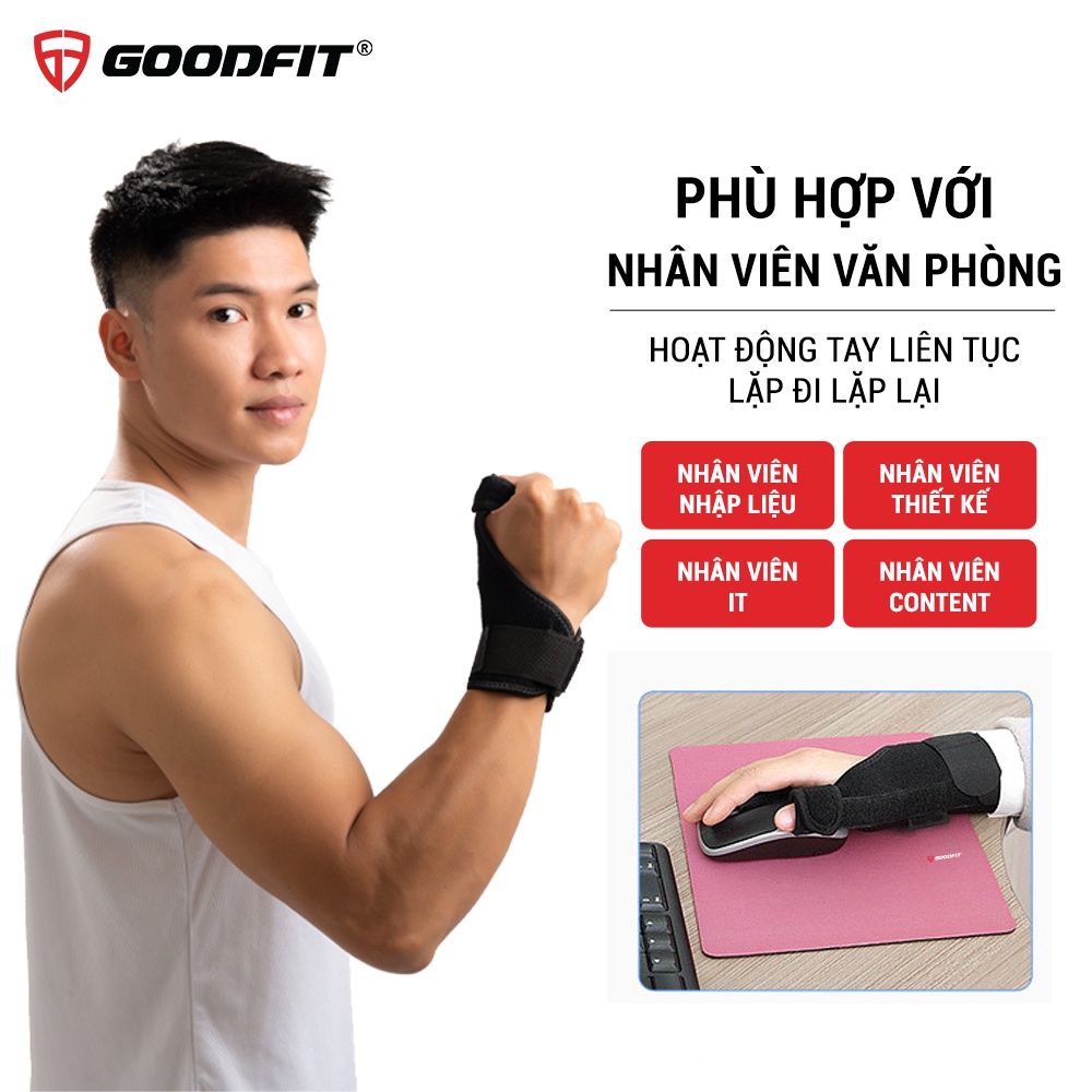 Băng nẹp ngón tay cái bảo vệ, hỗ trợ bong gân GoodFit GF305W nẹp cố định cổ tay thoáng khí