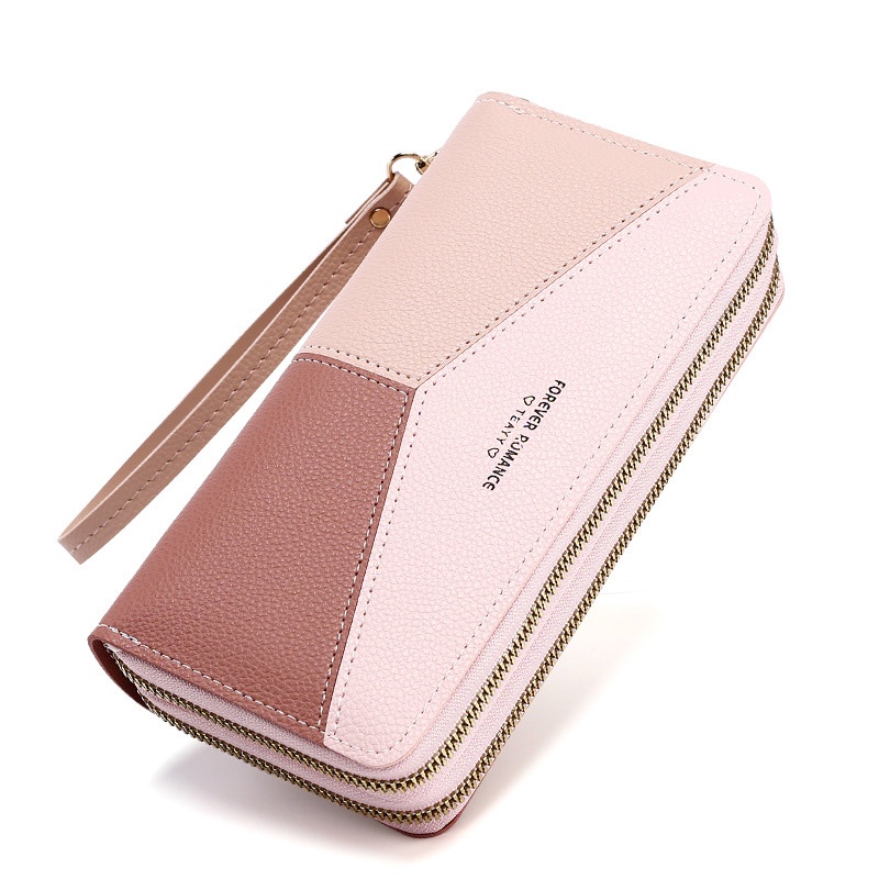 IELGY Ví Dài Ghép Màu Tương Phản Sức Chứa Lớn Cho Nữ