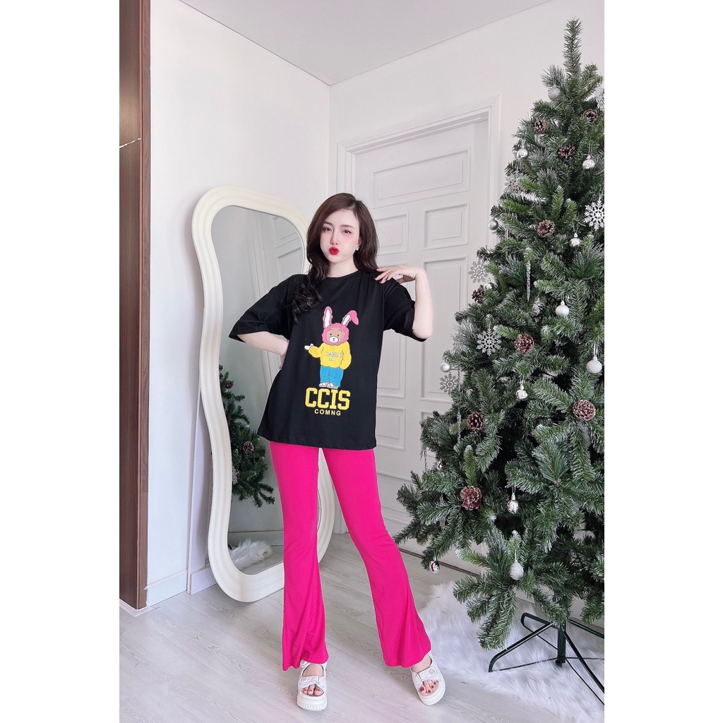 Set Bô Thỏ Cotton Ống Loe Siêu Hack Chân