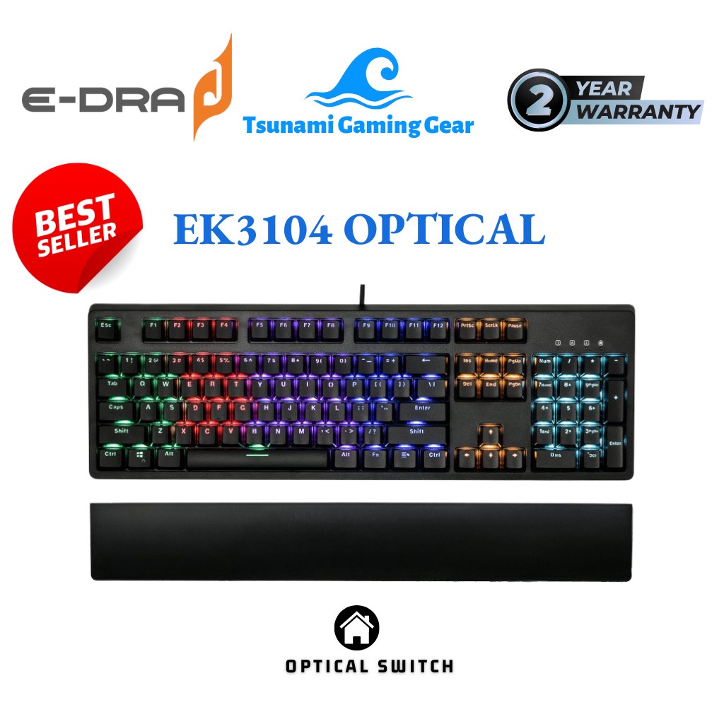 Bàn phím cơ quang học E-dra EK3104 Optical Chống Nước - Hàng chính hãng