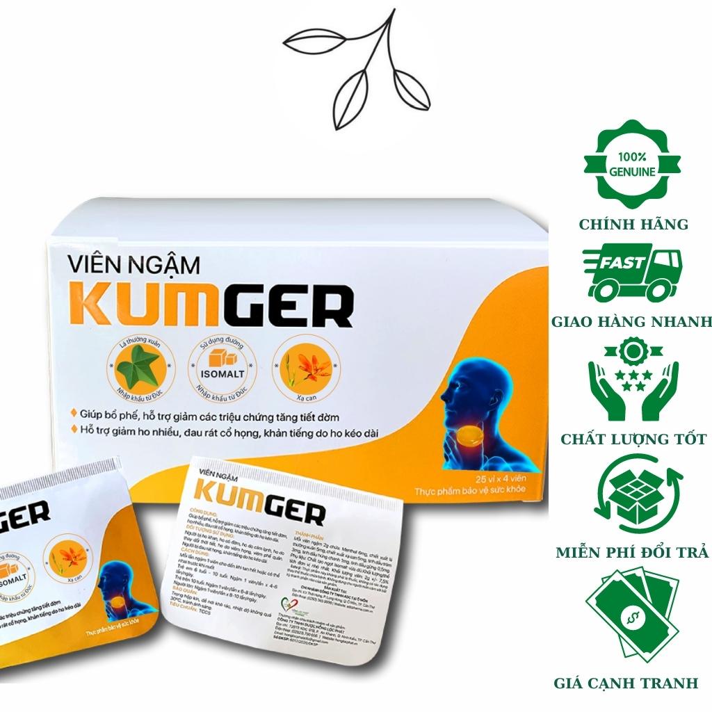 Kẹo Ngậm Ho Kumger  hỗ trợ bổ phế, giảm ho, giảm đau họng (Hộp Lớn 100 Viên/Hộp)