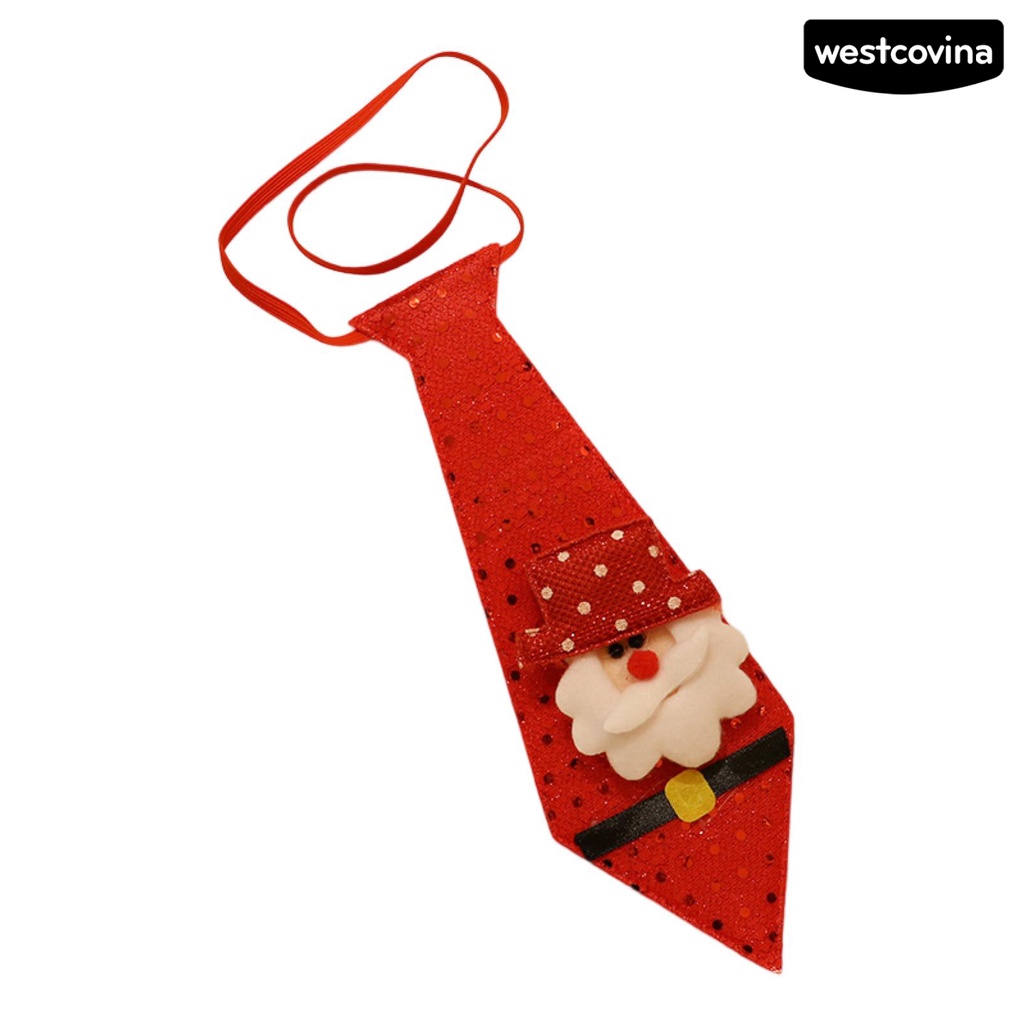 [Hot]☃Cà Vạt In Họa Tiết Giáng Sinh Tinh Tế Không Phai Màu Sắc Tươi Sáng Chống Mài Mòn Dễ