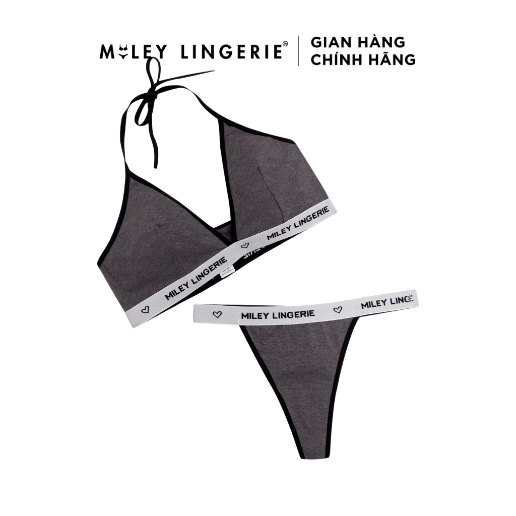 Bộ Áo Ngực Thể Thao Nữ Cổ V và Quần Lót Nữ Lọt Khe Melange Active Miley Lingerie BRM012-FMS67