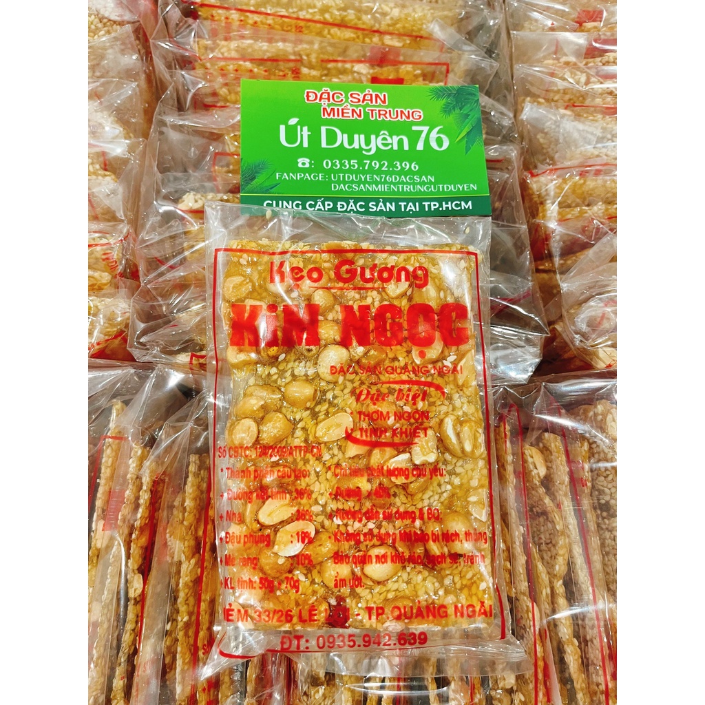 Kẹo Gương Quảng Ngãi Lốc 10 gói Sản Xuất Thủ Công Truyền Thống - Đặc sản Miền Trung Út Duyên
