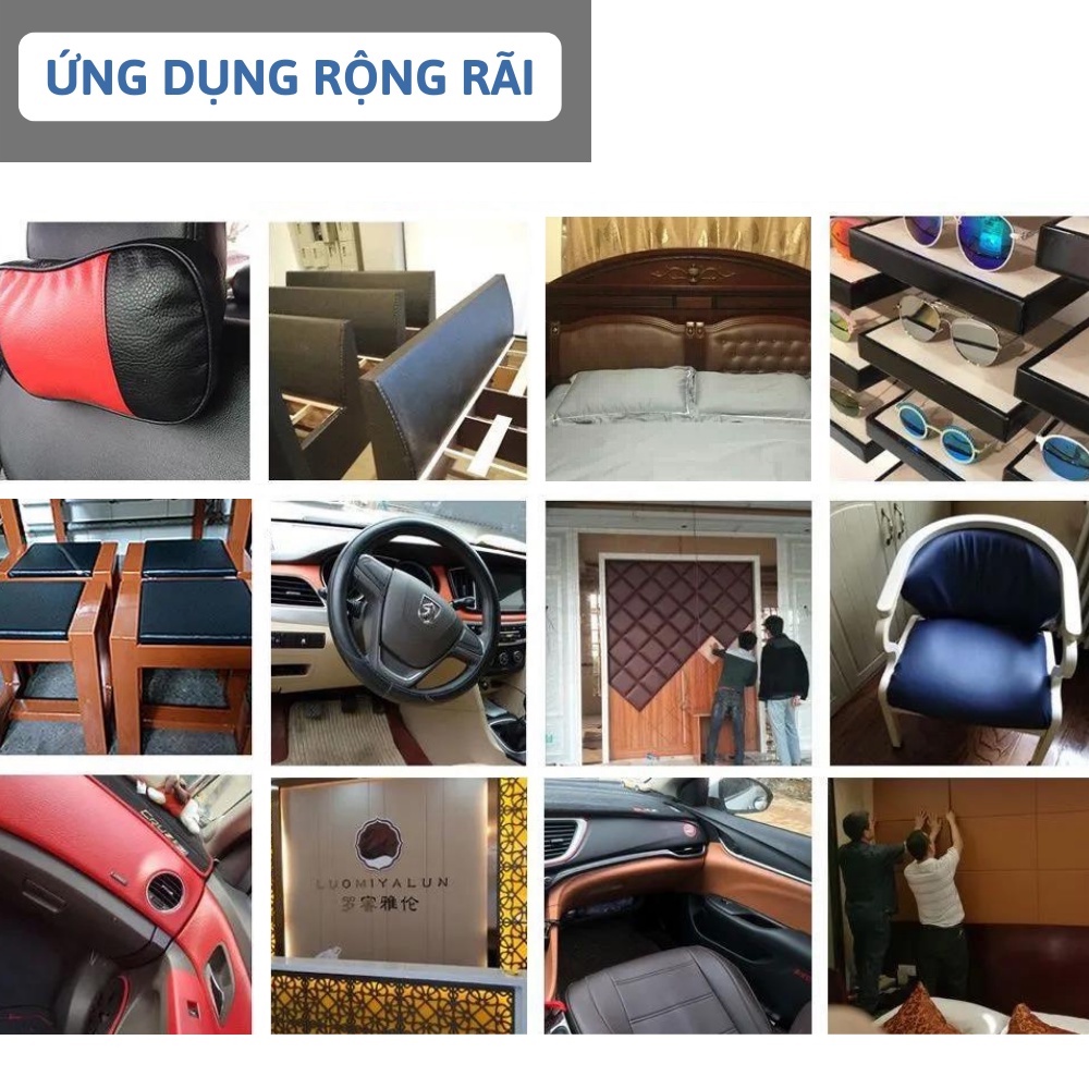 Miếng dán vải da PU kích thước lớn chữa ghế sofa đồ da tự dính 6M