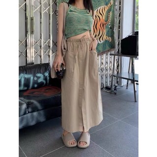 Có sẵn- Chân váy kaki dây rút 3 màu be/ đen / xanh rêu