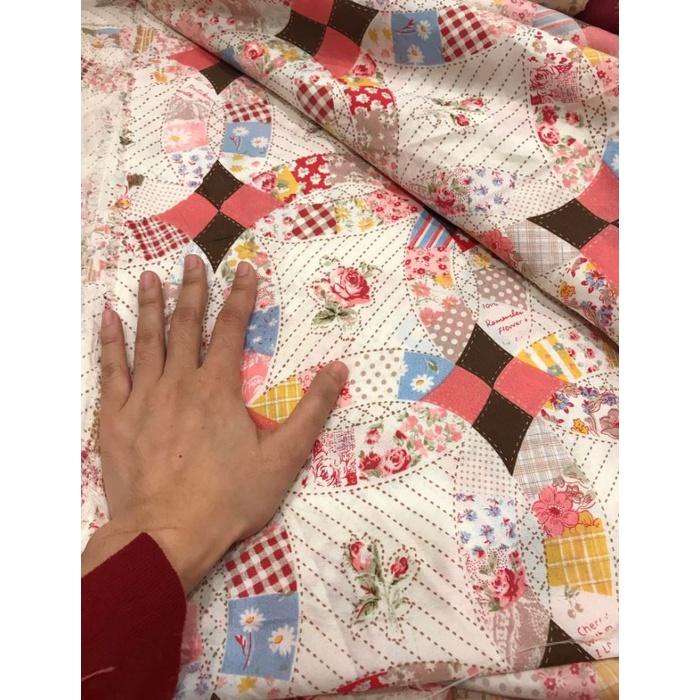 Vải quilt chất thô poly họa tiết vintage dùng may đồ, làm khăn chải bàn, may phối họa tiết