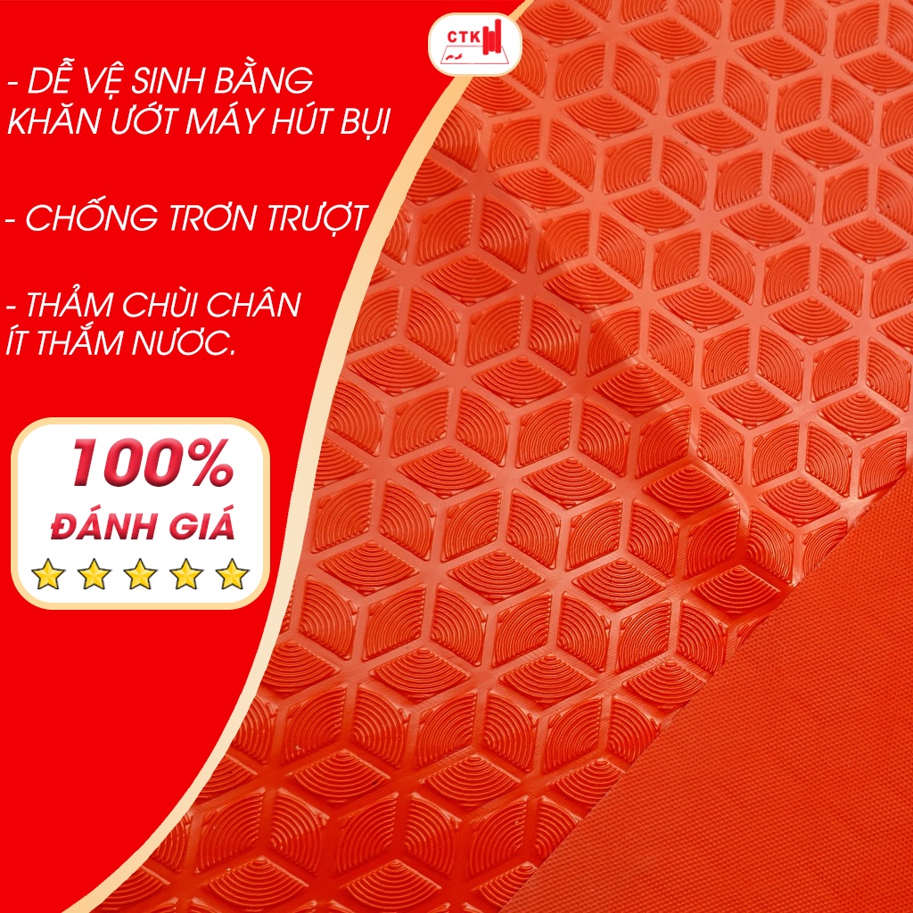 Thảm nhựa trải sàn chống trơn, thảm lót sàn nhà dạng cuộn nhựa cánh quạt đủ màu