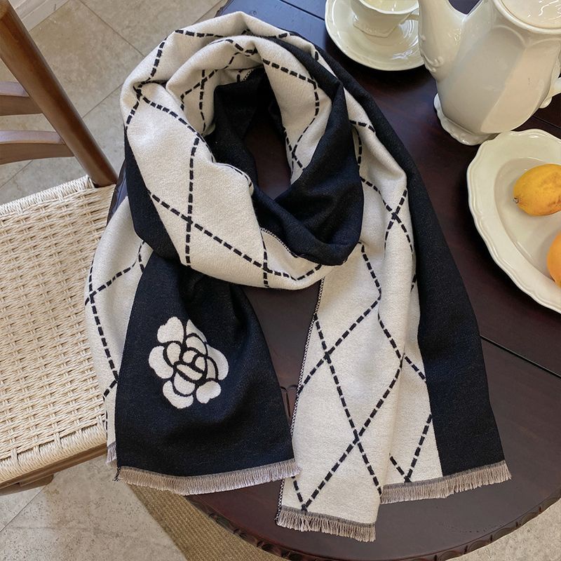 Khăn Choàng Cổ Chất Liệu Cashmere Cao Cấp Thời Trang Mùa Thu Đông Theo Phong Cách Anh Dành Cho Nữ