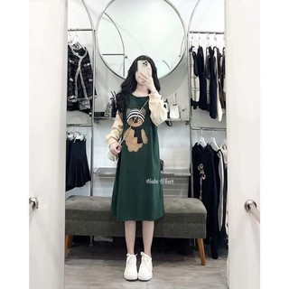 Váy nỉ gấu suông dài loại 1