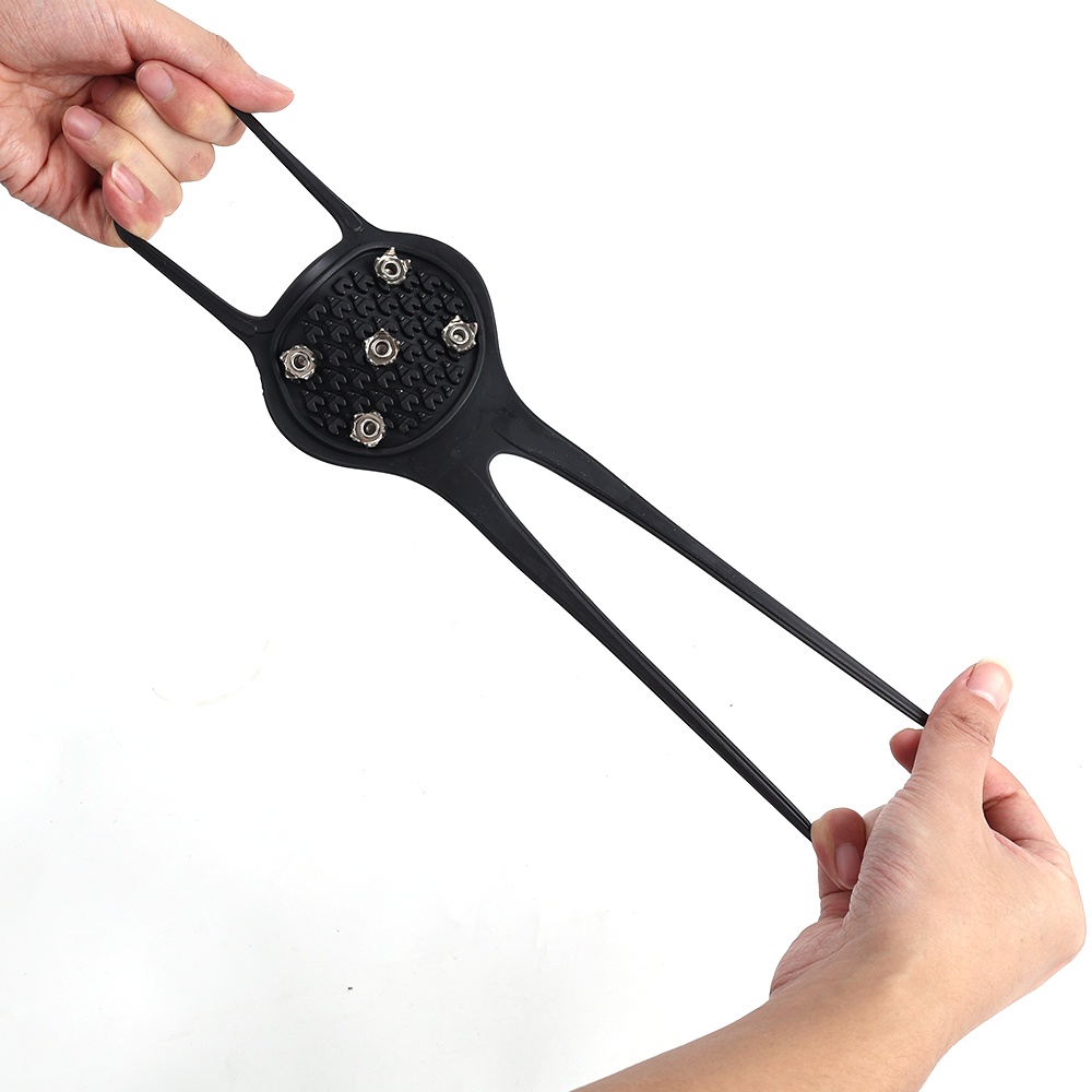 1 Cặp Vỏ Bọc Đế Giày Đi Tuyết 5 Răng Co Giãn Chống Trượt Tiện Dụng