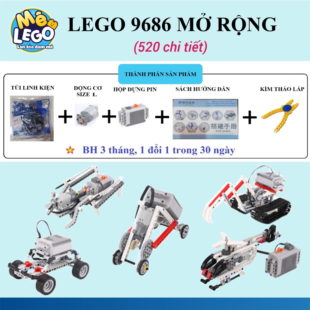 Đồ chơi xếp hình Lego 9686 - 520 lk (Bộ mở rộng)