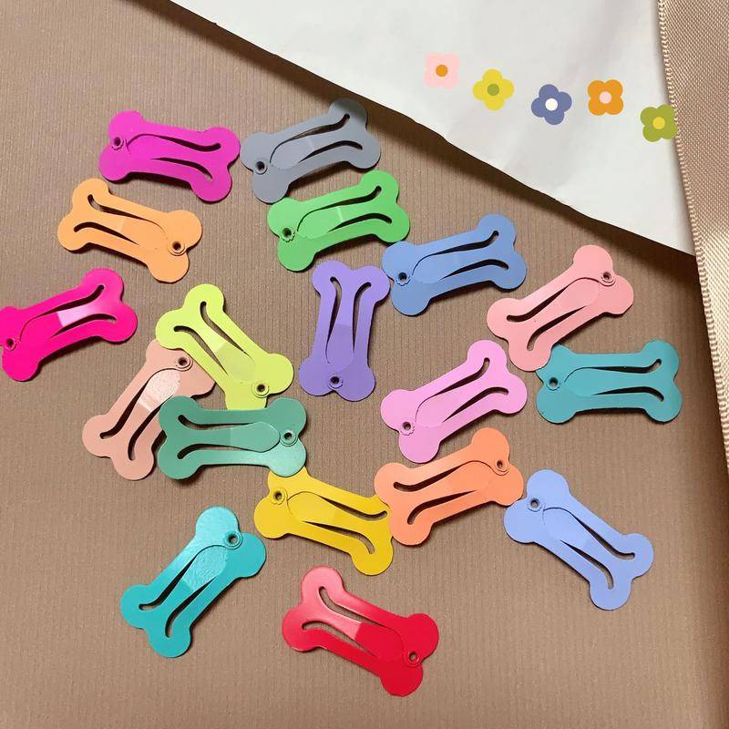 Kẹp Tóc Hình Khúc Xương 2.5cm Màu Sắc Kẹo Ngọt Dành Cho Thú Cưng