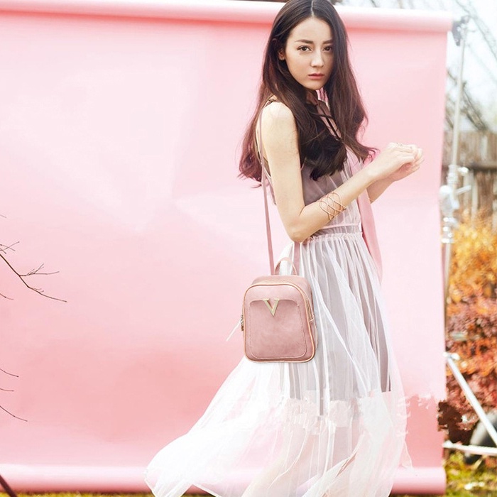 Balo Mini Da Trơn V BL22 Hồng