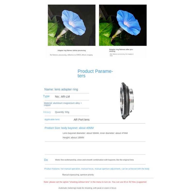 Vòng Nối Ống Kính AR-LM Cho Konica Konica AR