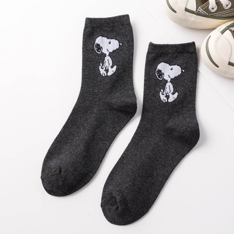 Vớ Cotton Cổ Vừa In Họa Tiết Hoạt Hình Snoopy Phong Cách Nhật Bản Dễ Thương Thời Trang Cho Nữ