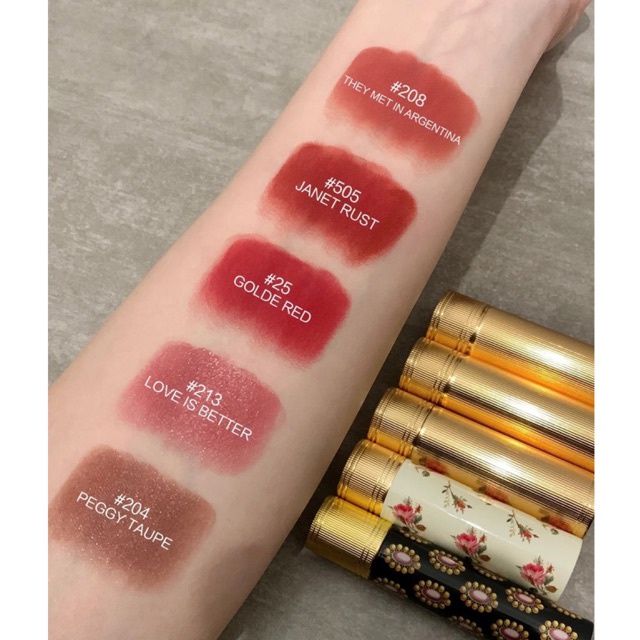 Son Gucci CHÍNH HÃNG Rouge À Lèvres Mat 208, 505 sẵn