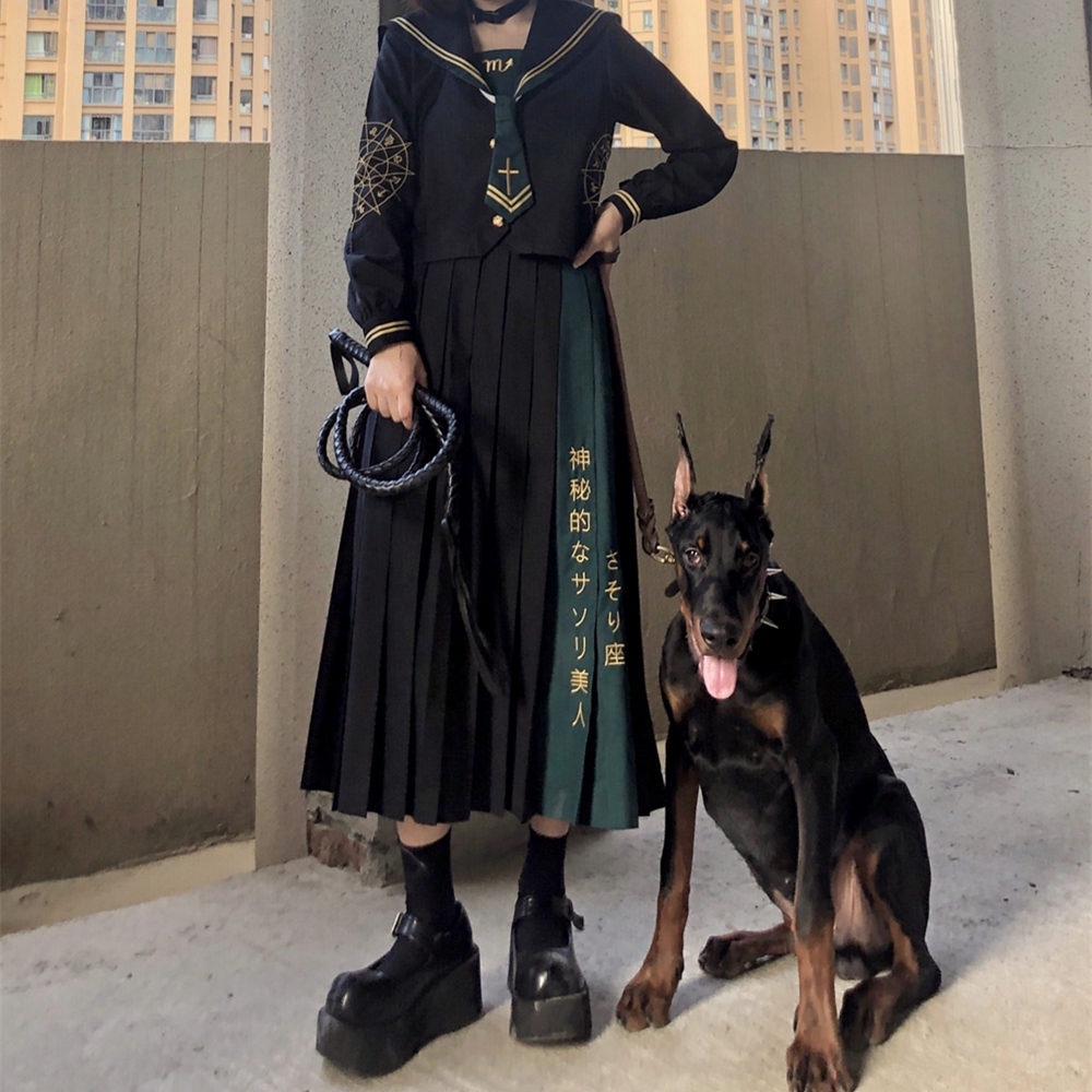 Sẵn - Sét váy JK Seifuku thiêu cung bọ cạp phong cách  ma mị