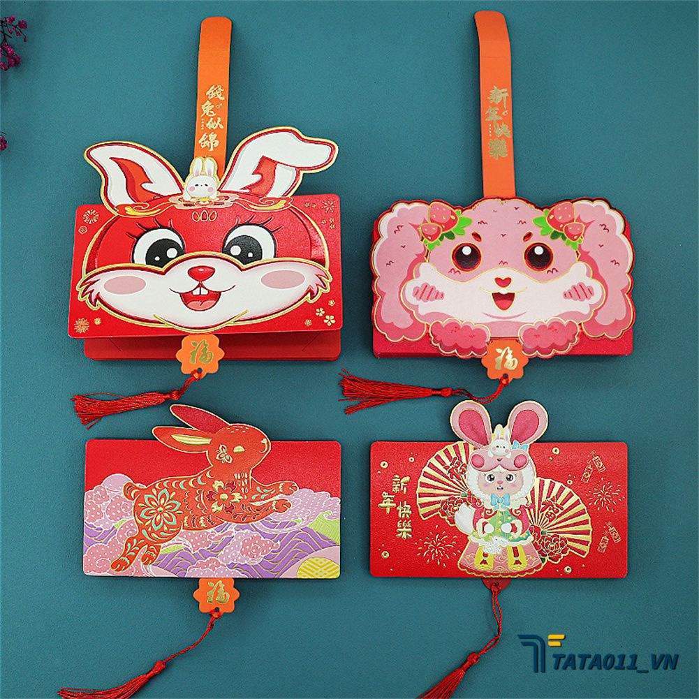 2023 Gấp Hongbao Giấy Đỏ Bao Thư Màu Đỏ May Mắn Gói Tin Tiền Cưới Túi Sinh Nhật Hongbao Phong Cách Trung Hoa Dự Tiệc Cung Cấp VN1